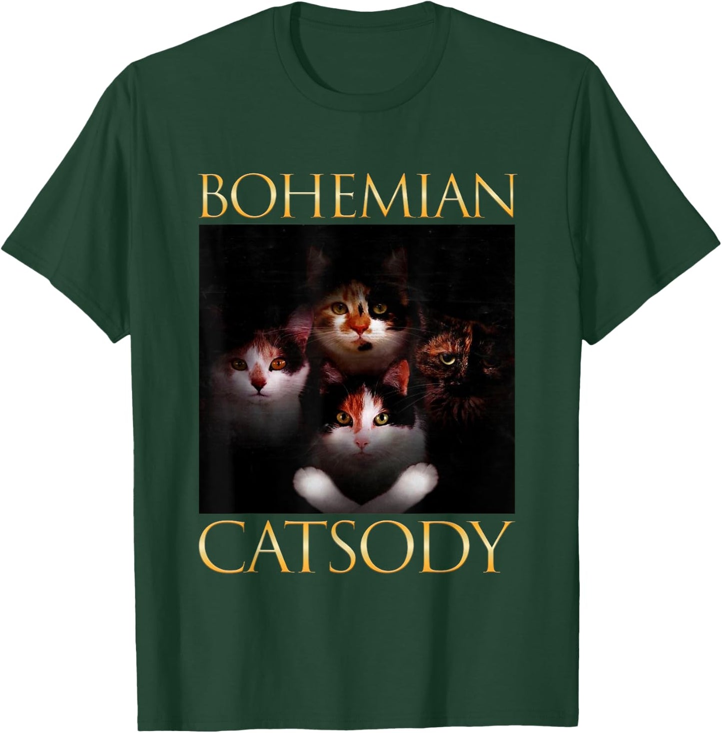 Bohemian Catsody Cats Kittens Meow Parody Funny Cat Lover Women Girls Kids T-Shirt - T-Shirt | Forest