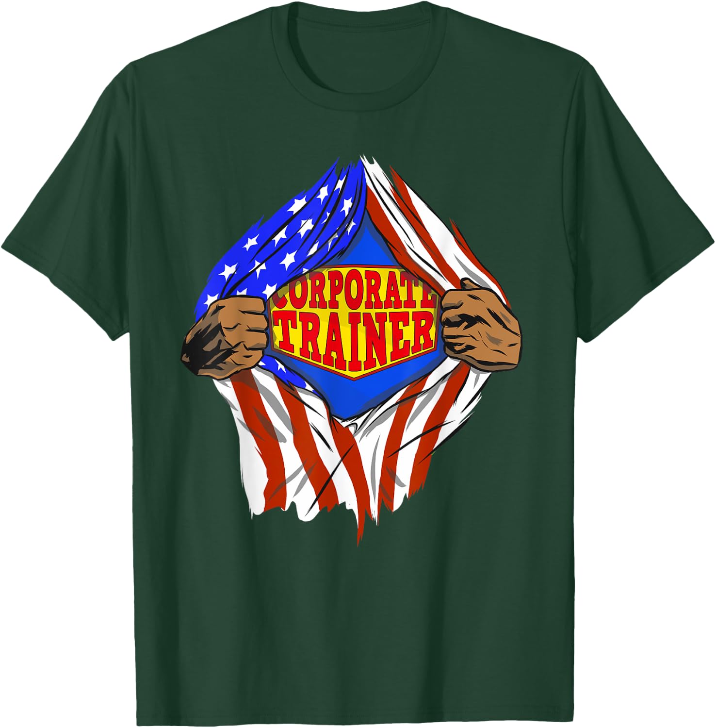 Funny Super Corporate Trainer Hero Job T-Shirt - T-Shirt | Forest
