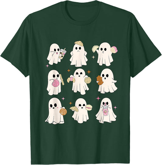 Cute Ghost Pantasmas Latina Halloween Mexican Spooky Conchas T-Shirt - T-Shirt | Forest