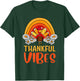 Thankful Vibes Turkey Retro Groovy Thanksgiving Rainbow T-Shirt - T-Shirt | Forest