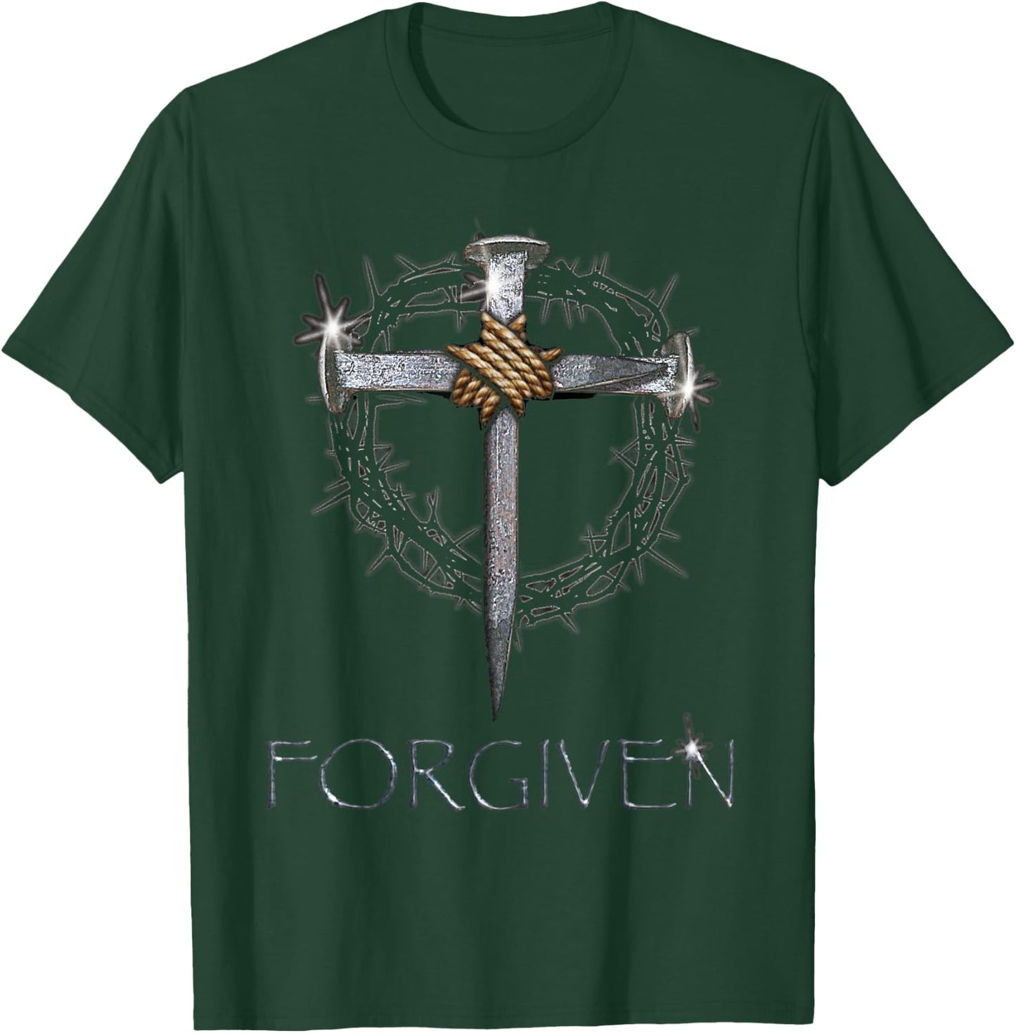 Forgiven - 3 nails + 1 cross = 4 given T-Shirt - T-Shirt | Forest