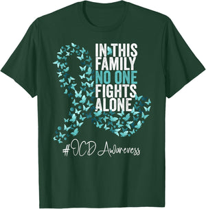 OCD Awareness Month Teal Ribbon T-Shirt - T-Shirt | Forest