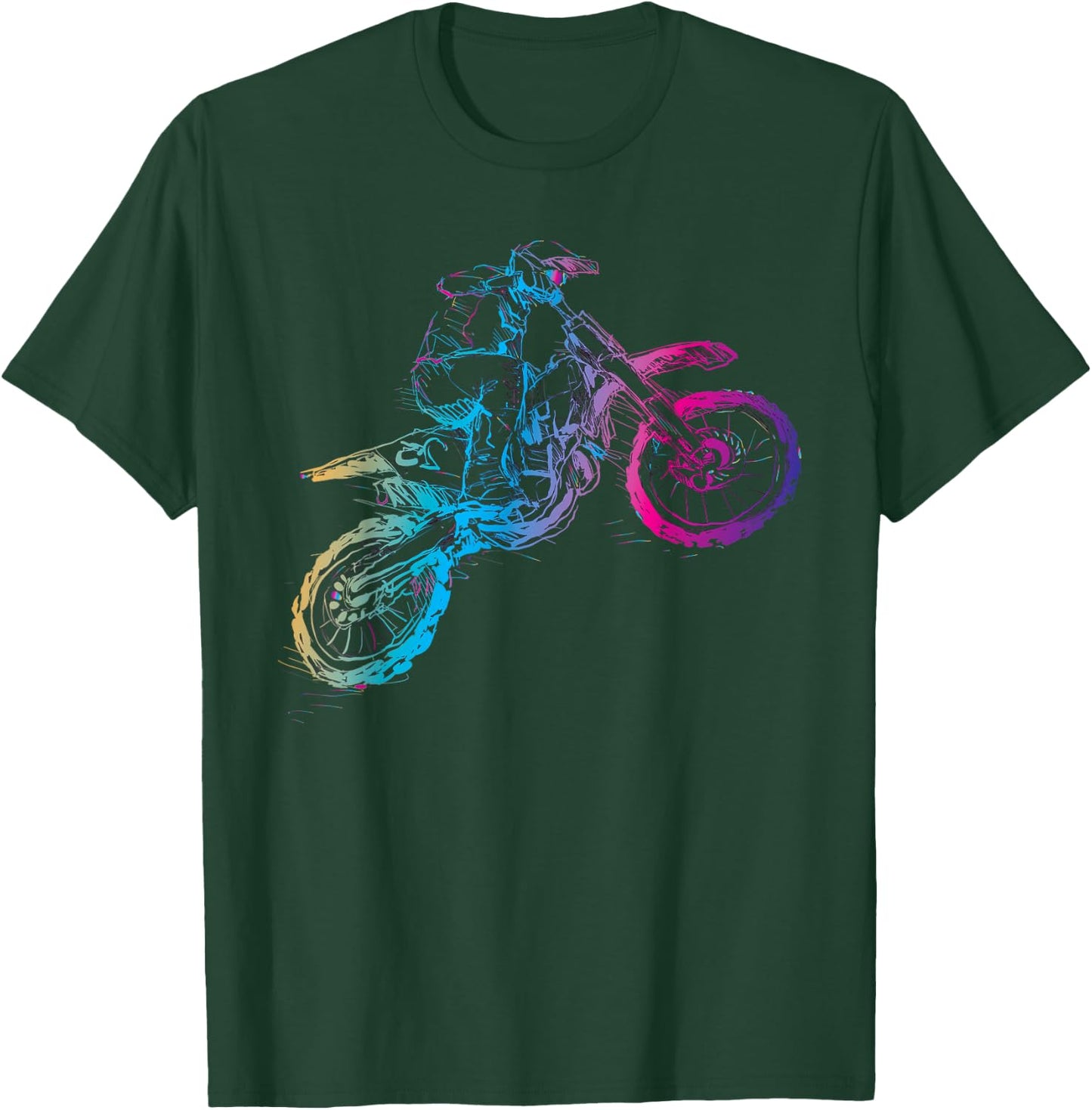 Dirt Bike Riding Motocross Lover Kids Boys Motorcycle Rider T-Shirt - T-Shirt | Forest