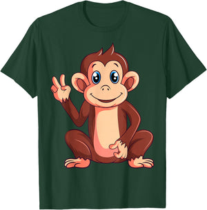 Monkey Lover Kids Boys Girls Women T-Shirt - T-Shirt | Forest