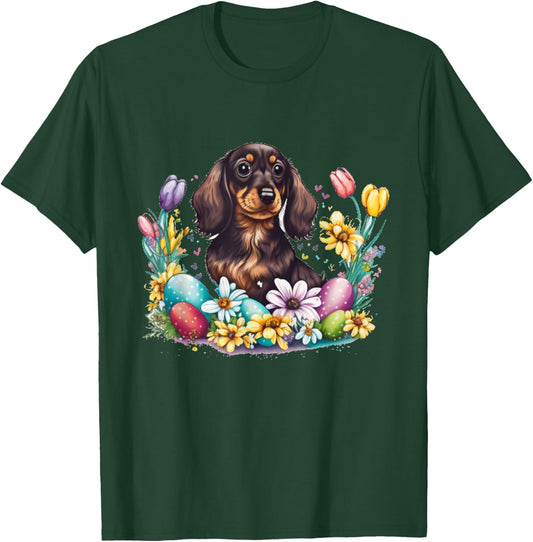 Cute Dachshund Easter Day Wiener Weiner Easter Egg T-Shirt - T-Shirt | Forest