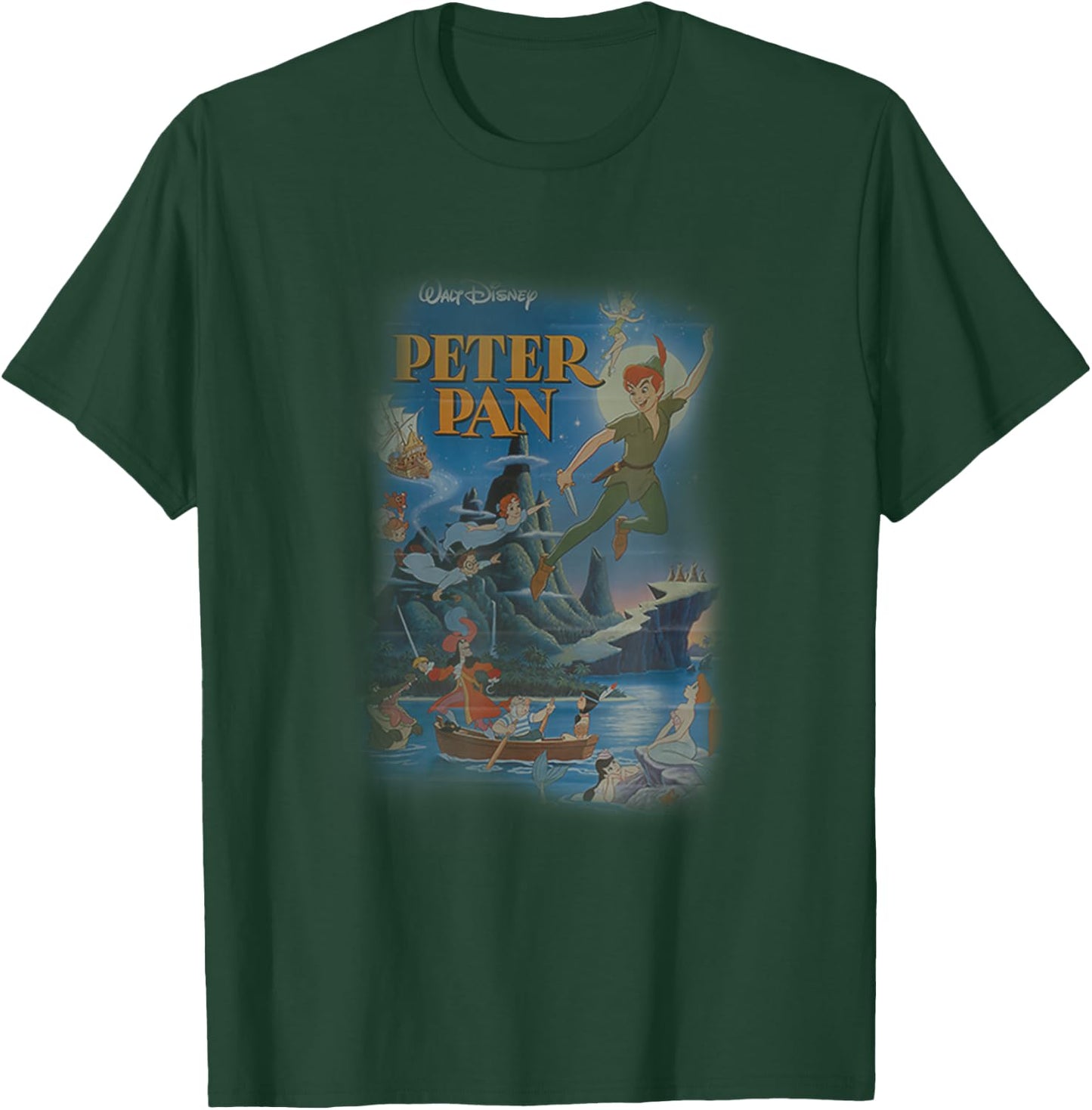 Disney Peter Pan Main Characters Never Land Vintage Poster T-Shirt - T-Shirt | Forest