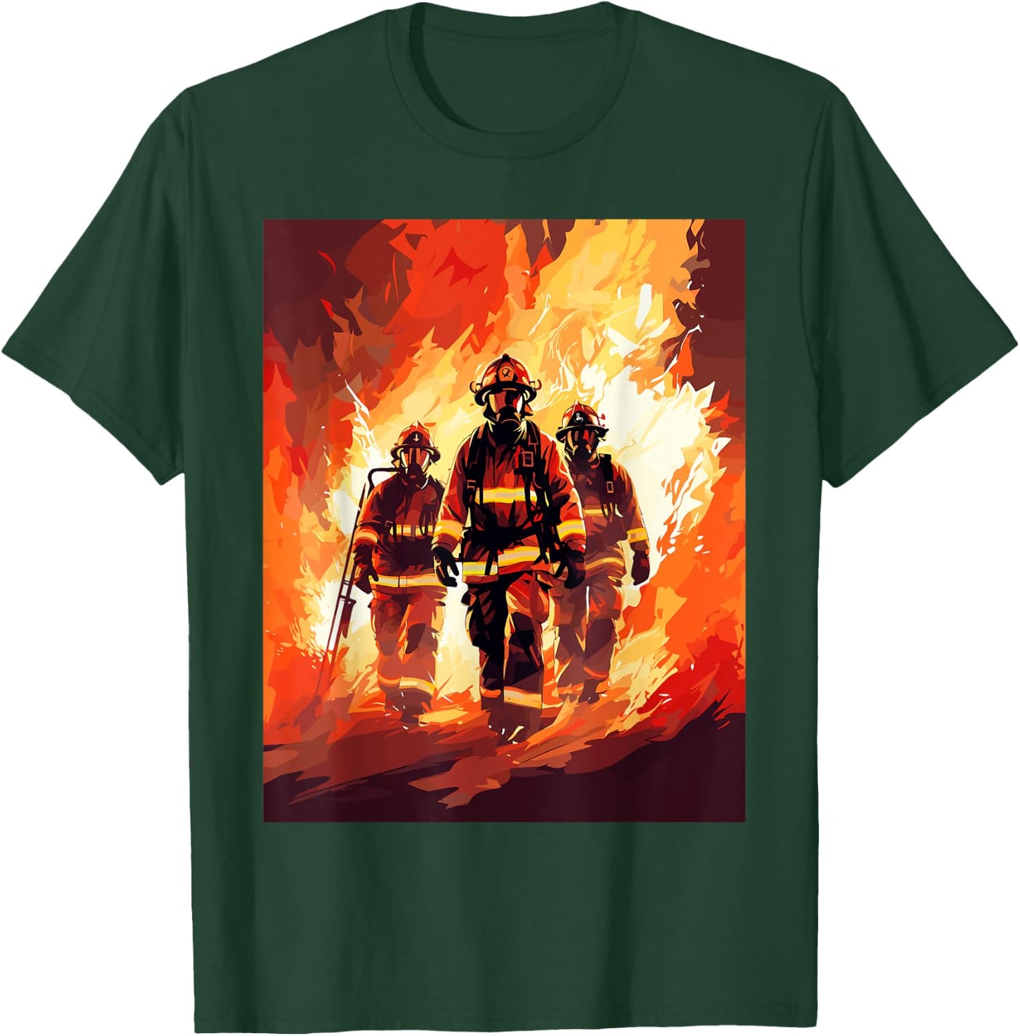 Firefighter Squad - Firefighter & Fireman T-Shirt - T-Shirt | Forest
