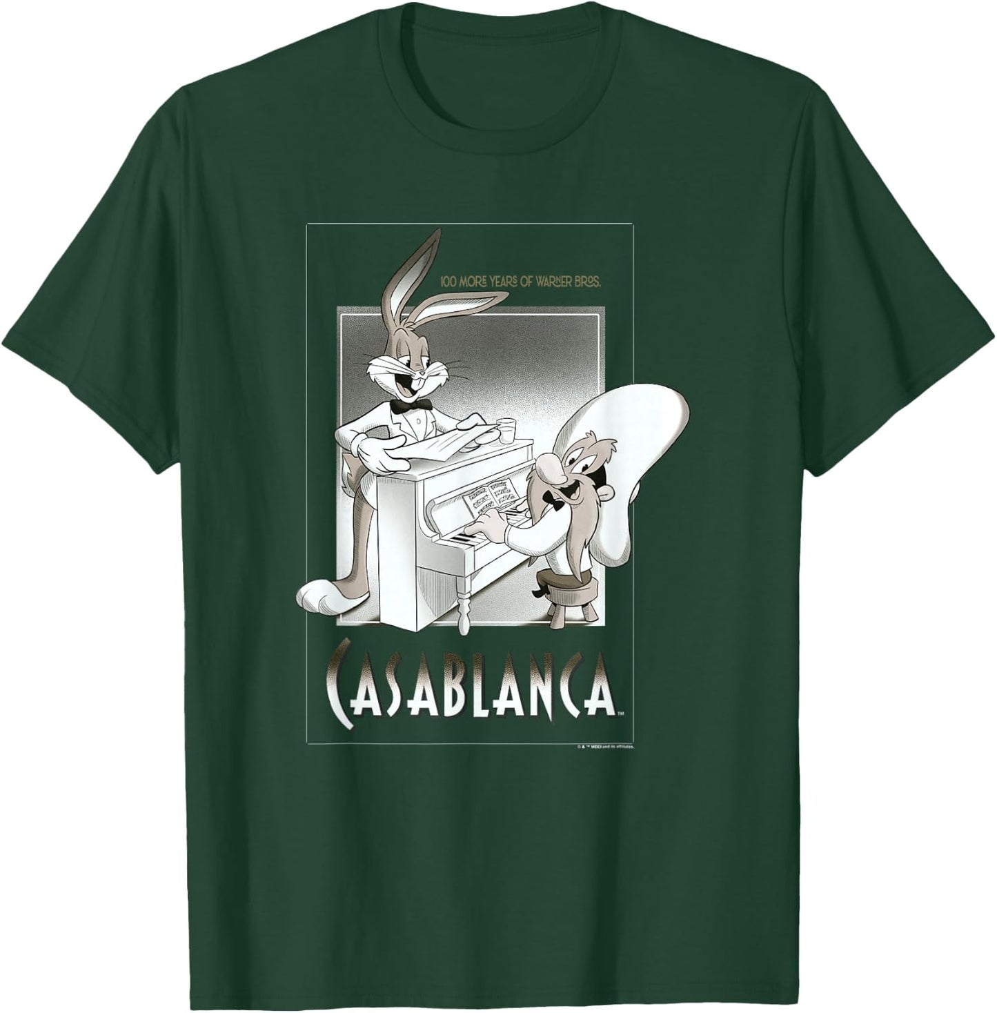 WB 100 Looney Tunes Classic Casablanca Vintage Movie Poster T-Shirt - T-Shirt | Forest