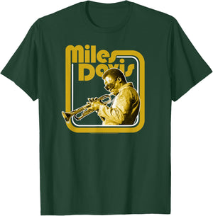 Miles Davis Retro Golden Trumpet T-Shirt - T-Shirt | Forest