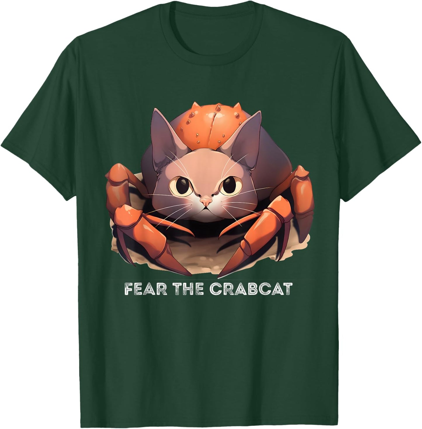 Fear the Crabcat - Funny Crab cat Cryptid Cryptozoology T-Shirt - T-Shirt | Forest