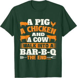A Pig A Chicken And A Cow - Grilling BBQ Lover Barbecue T-Shirt - T-Shirt | Forest