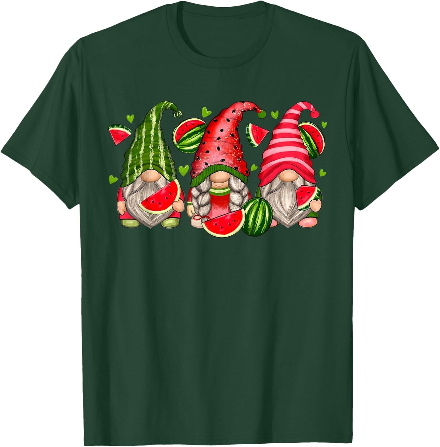Cute Tropical Watermelon Gnomes Gnomies Summer Vacation Kids T-Shirt - T-Shirt | Forest