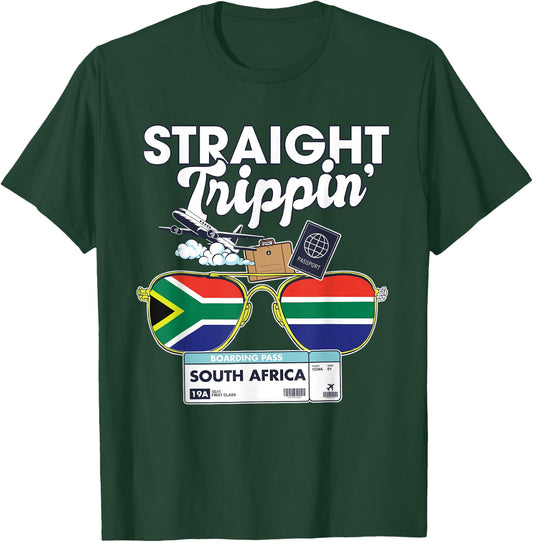 Straight Trippin' South Africa Vacation Tour Travel Trip T-Shirt - T-Shirt | Forest