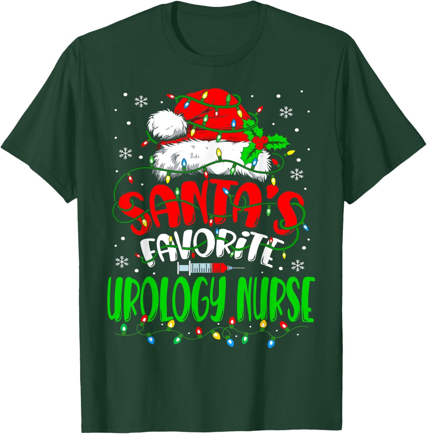 Santa Favorite Urology Nurse Christmas Urologist Nurse T-Shirt - T-Shirt | Forest
