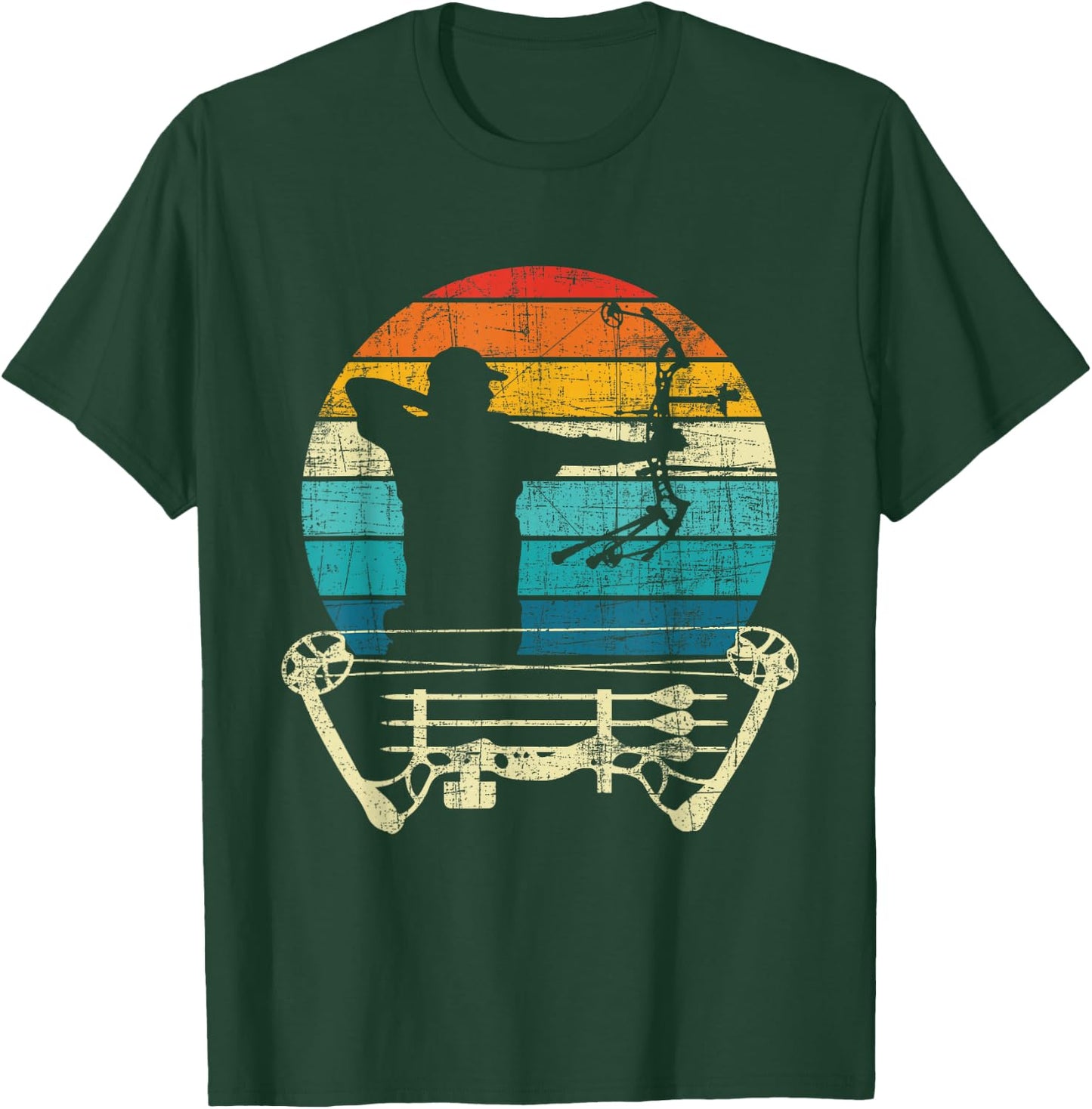 Retro Vintage Archery Girl - Bow Arrow Archer Bowhunting T-Shirt - T-Shirt | Forest