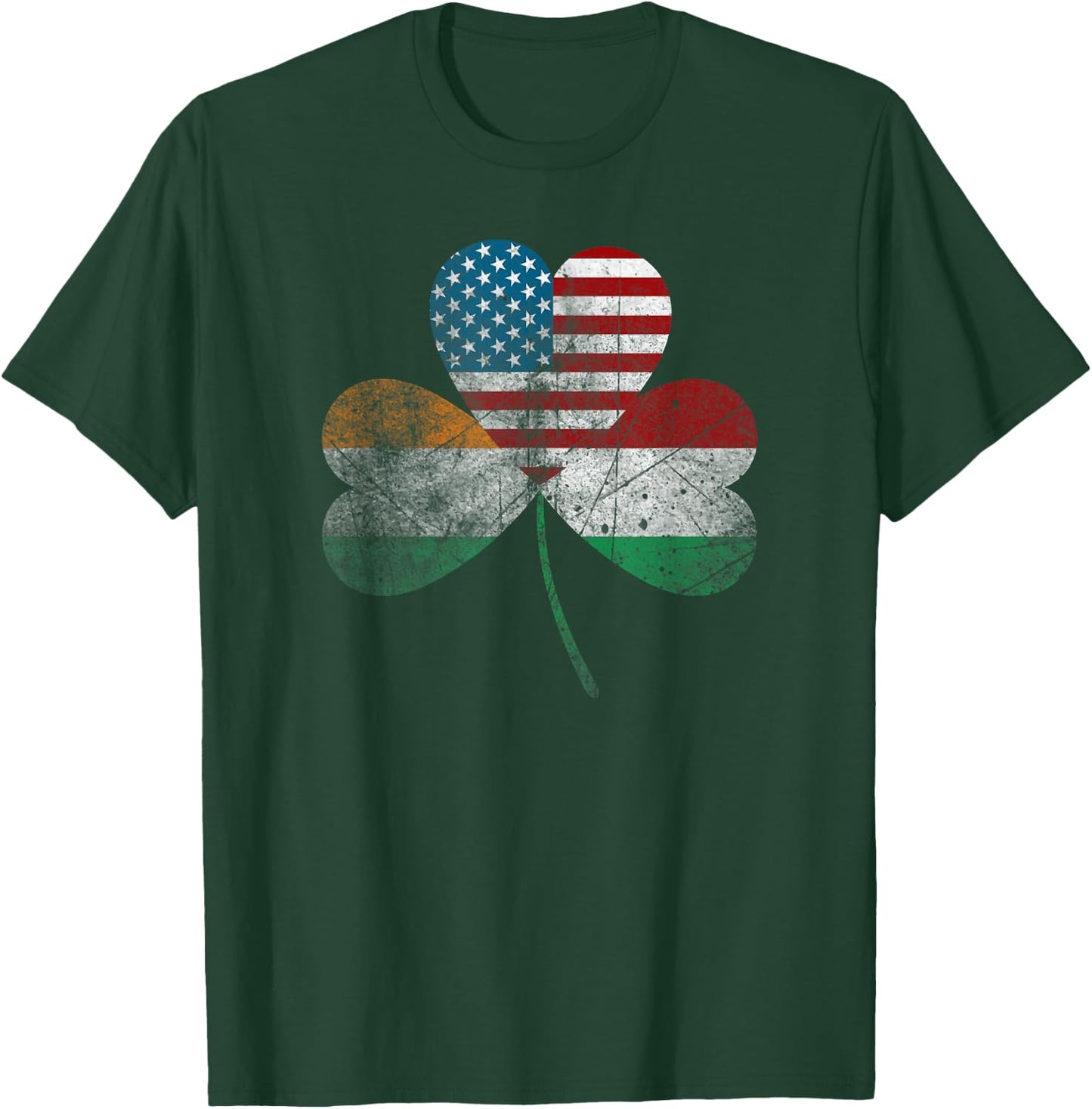 Half Irish Half Italian American Flag Shamrock Heritage T-Shirt - T-Shirt | Forest