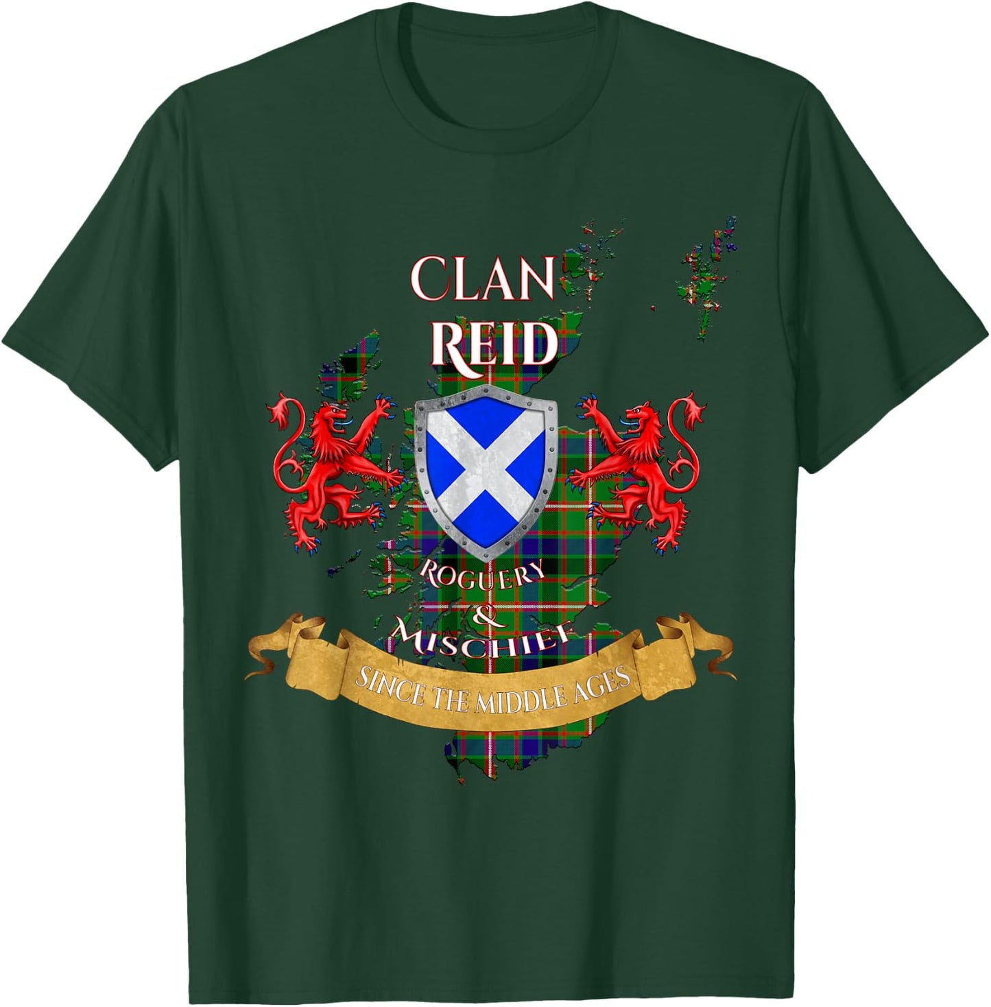 Reid Scottish Family Clan Middle Ages Mischief T-Shirt - T-Shirt | Forest