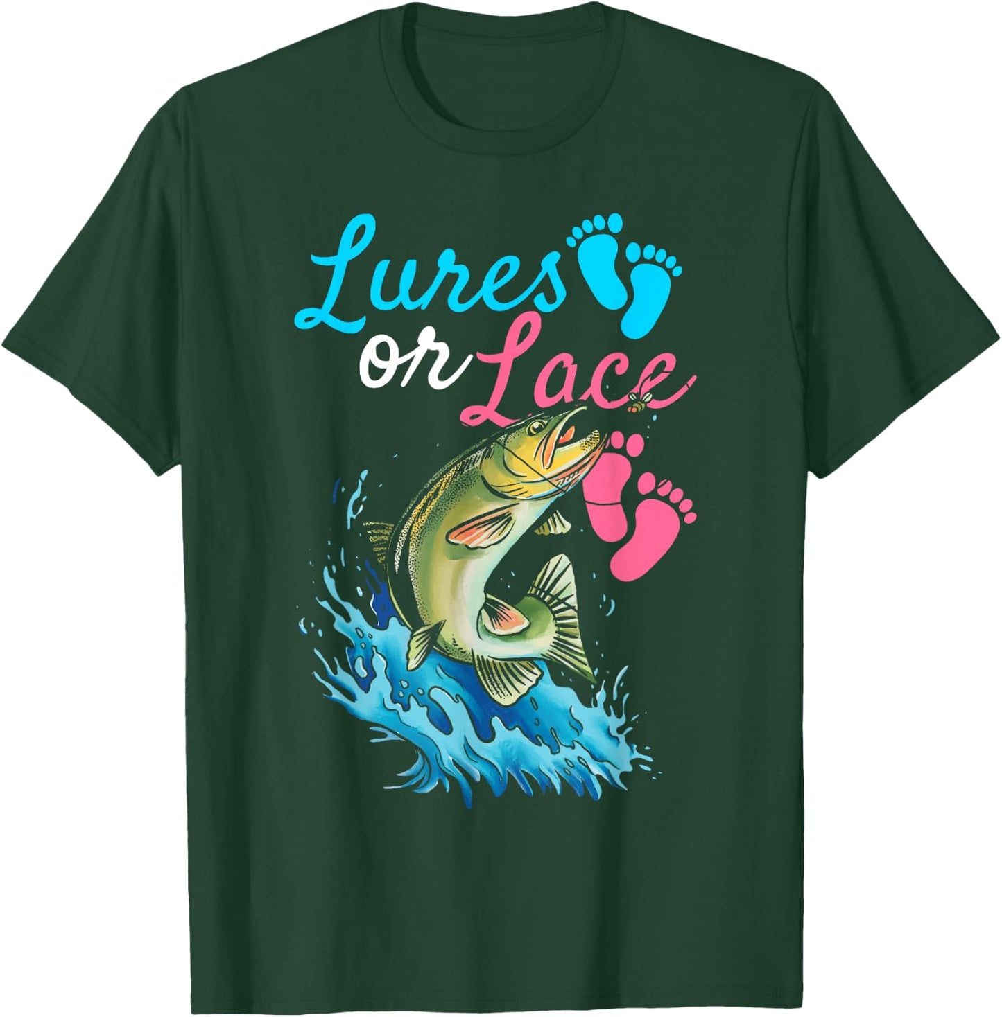 Lures or Lace Quote for Fishing lovers T-Shirt - T-Shirt | Forest