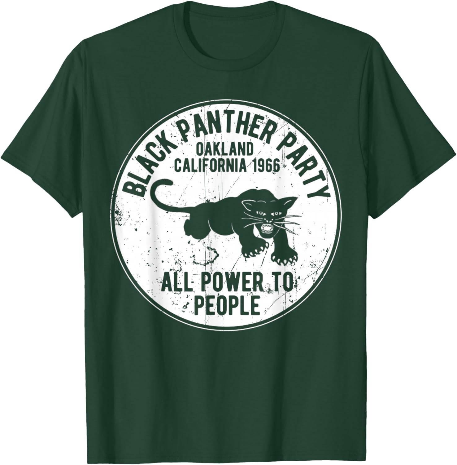 Oakland California 1966 Black Panther Party Distressed T-Shirt - T-Shirt | Forest