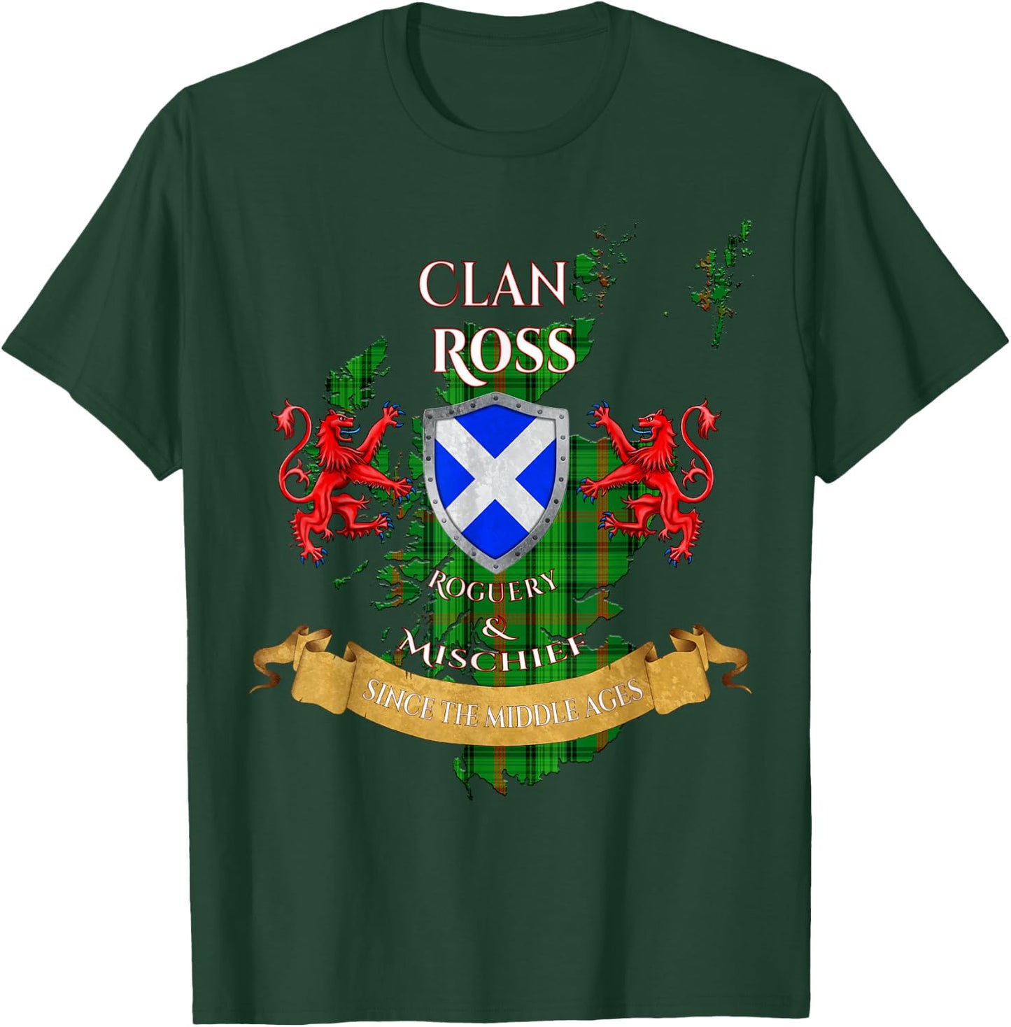 Ross Scottish Family Clan Middle Ages Mischief T-Shirt - T-Shirt | Forest