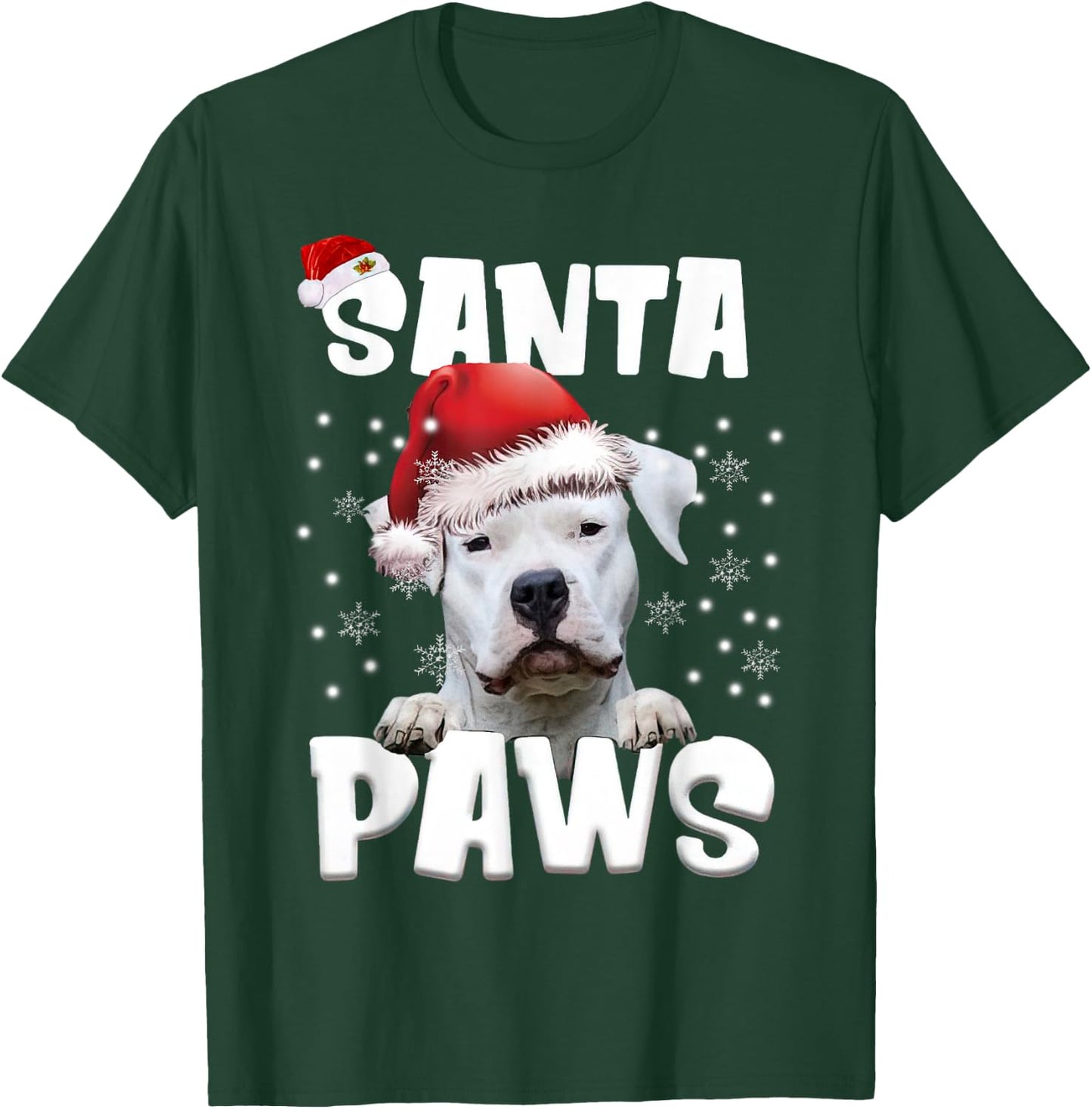 Funny Dogo Argentino Christmas Lights Tree Dog Lover Xmas T-Shirt - T-Shirt | Forest