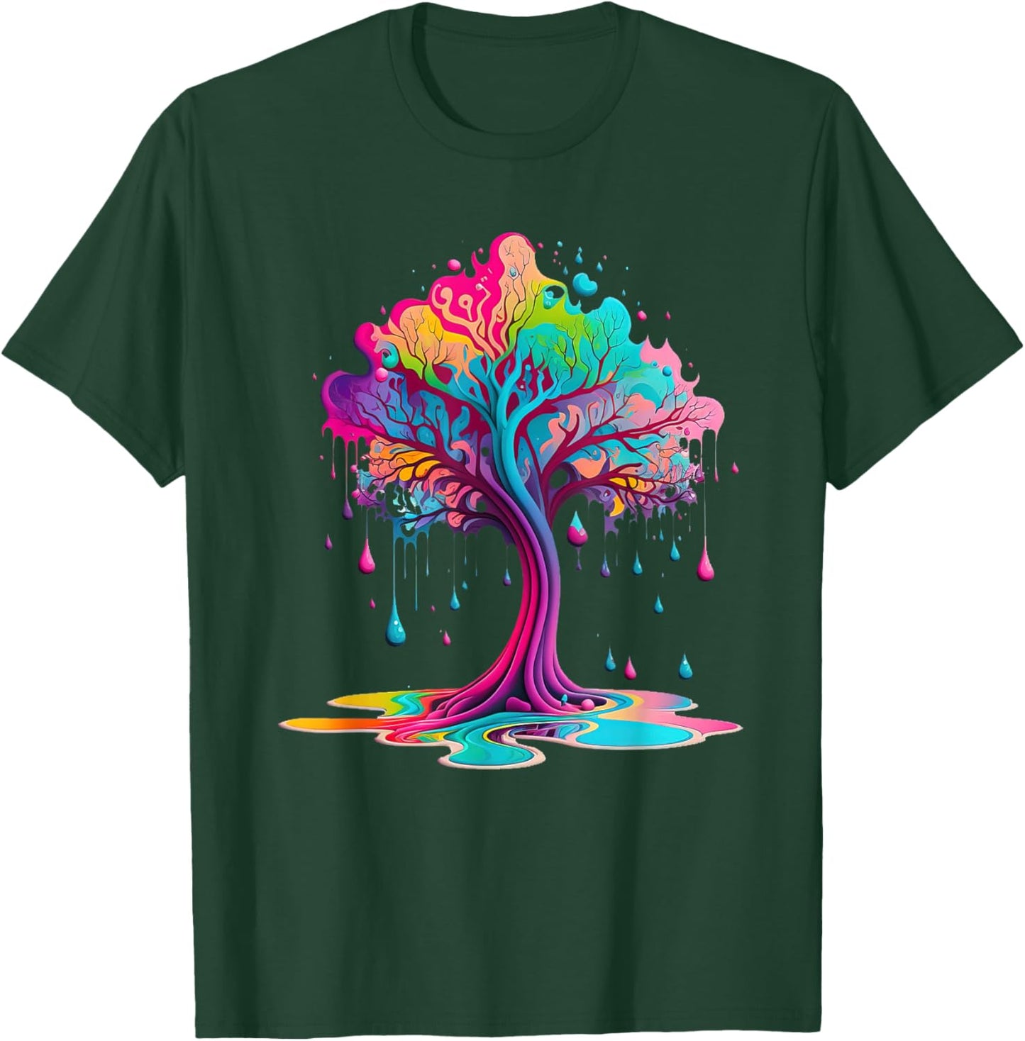 Paint Drip Tree , Paint Splash Tree of Life T-Shirt - T-Shirt | Forest