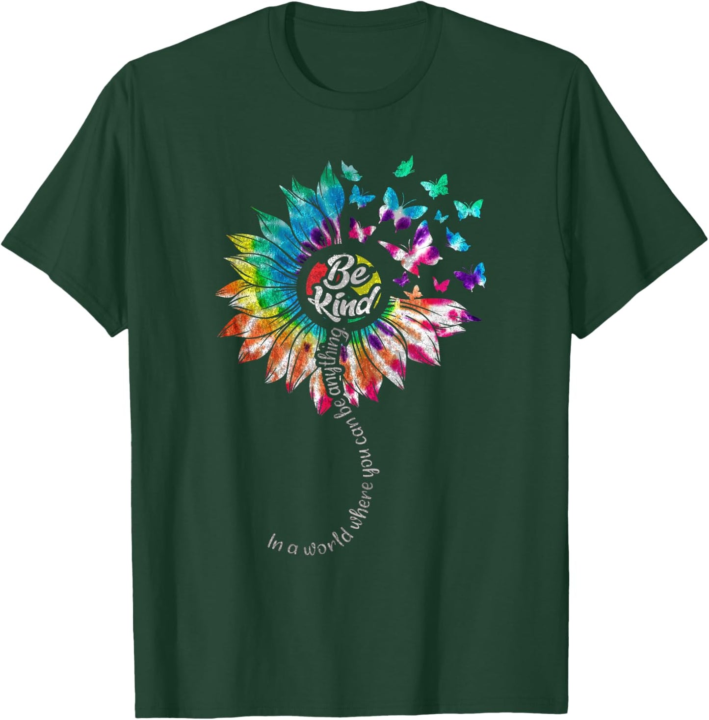 In World Where You Can Be Anything Be Kind Autism Awareness T-Shirt - T-Shirt | Forest