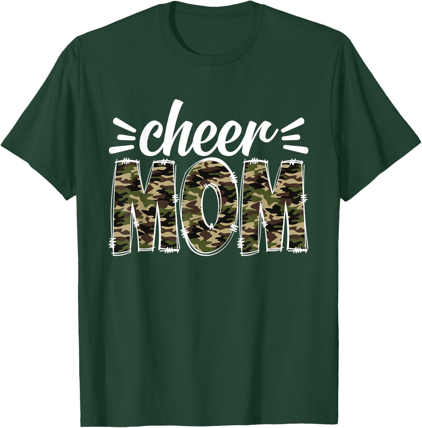 Cheer Mom Camouflage Cheer Crew Cheerleader Mother's Day T-Shirt - T-Shirt | Forest