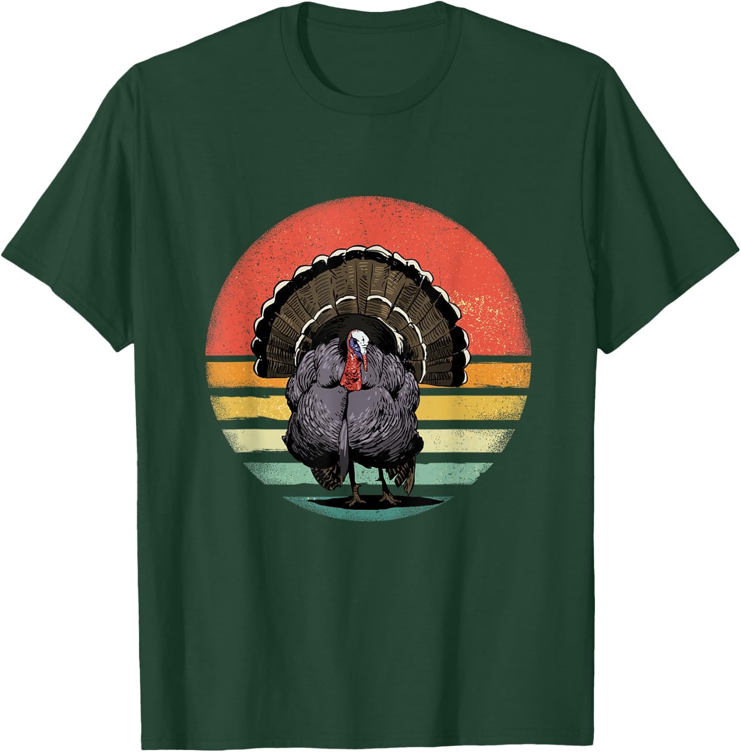 Retro Vintage Wild Turkey Bird Thanksgiving Turkey Hunting T-Shirt - T-Shirt | Forest