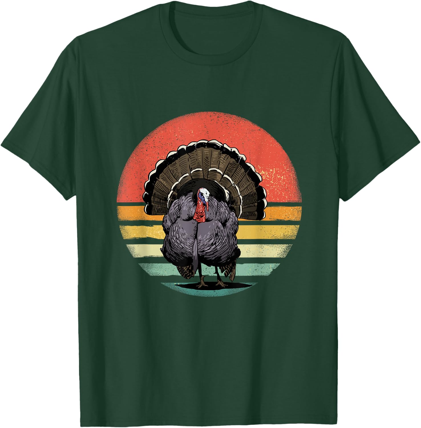 Retro Vintage Wild Turkey Bird Thanksgiving Turkey Hunting T-Shirt - T-Shirt | Forest
