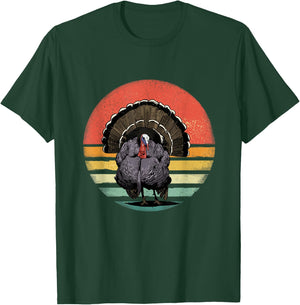 Retro Vintage Wild Turkey Bird Thanksgiving Turkey Hunting T-Shirt - T-Shirt | Forest