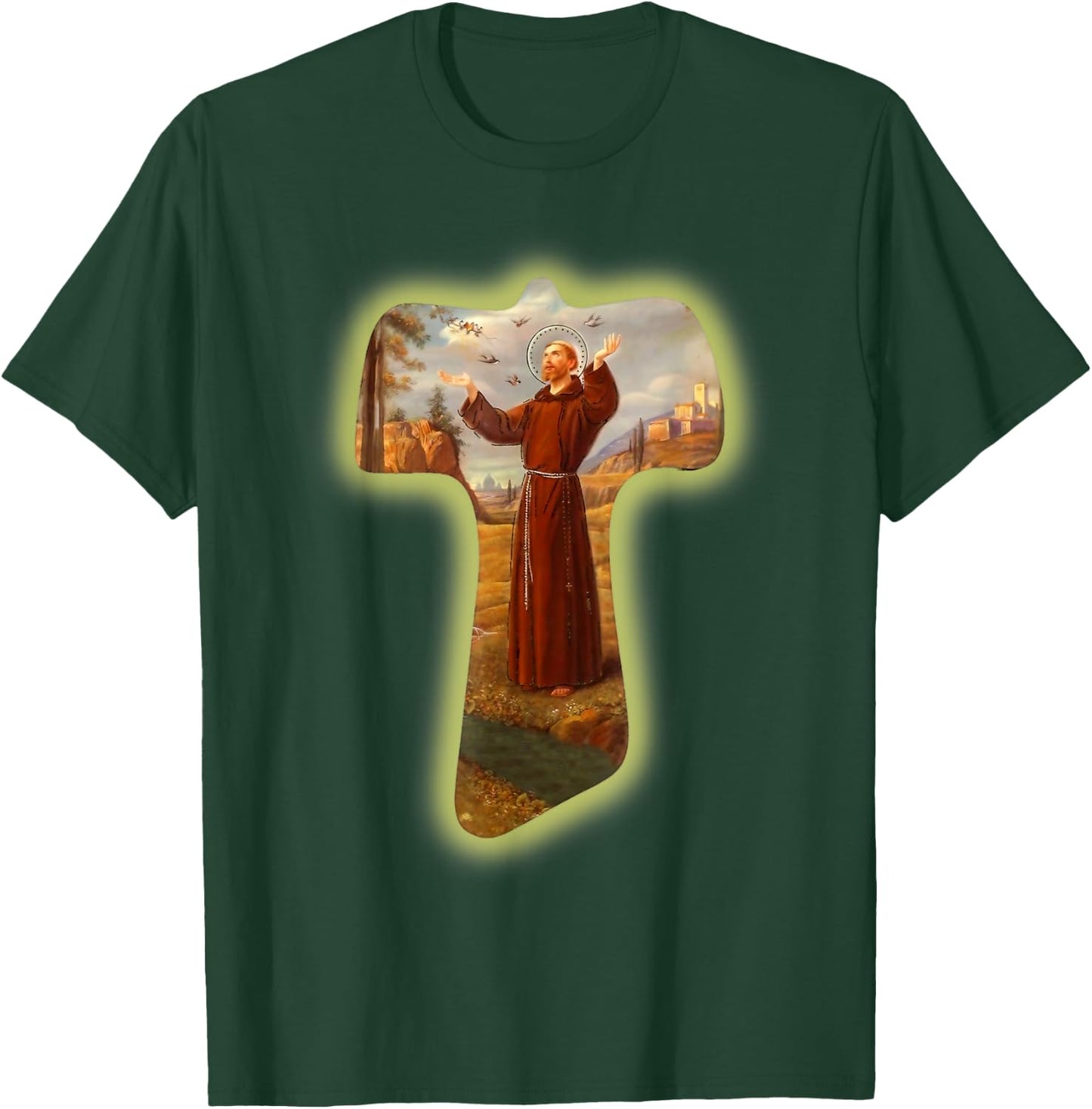 St Francis of Assisi Saints Catholic Ecology Animals Vintage T-Shirt - T-Shirt | Forest
