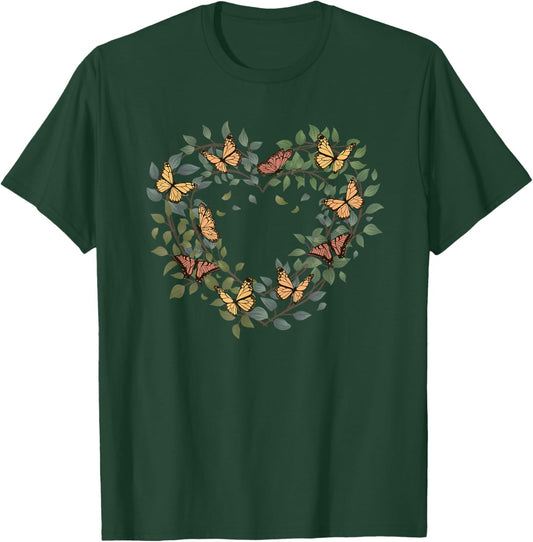Cottagecore Aesthetic Butterfly Flower Women Girls T-Shirt - T-Shirt | Forest