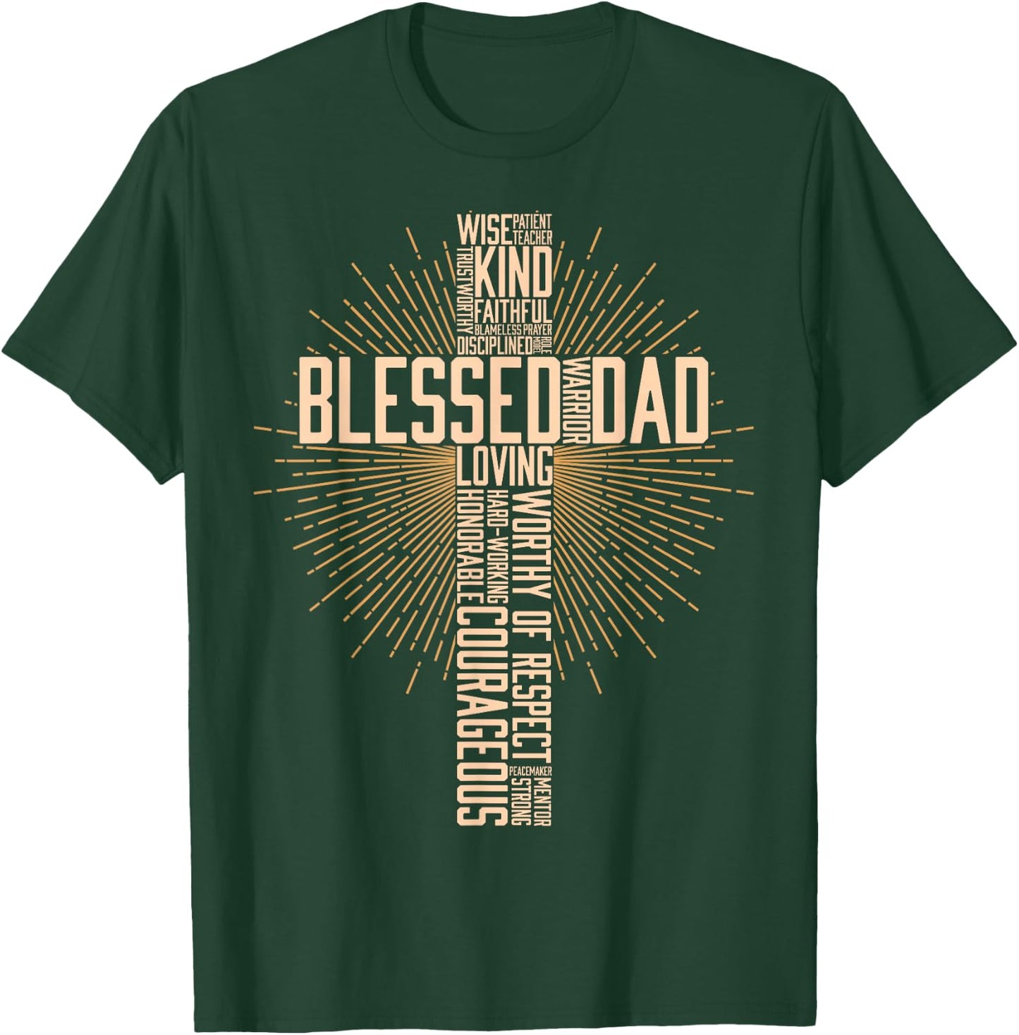 Father's Day Gift Dad Husband Blessed Dad Christian T-Shirt - T-Shirt | Forest