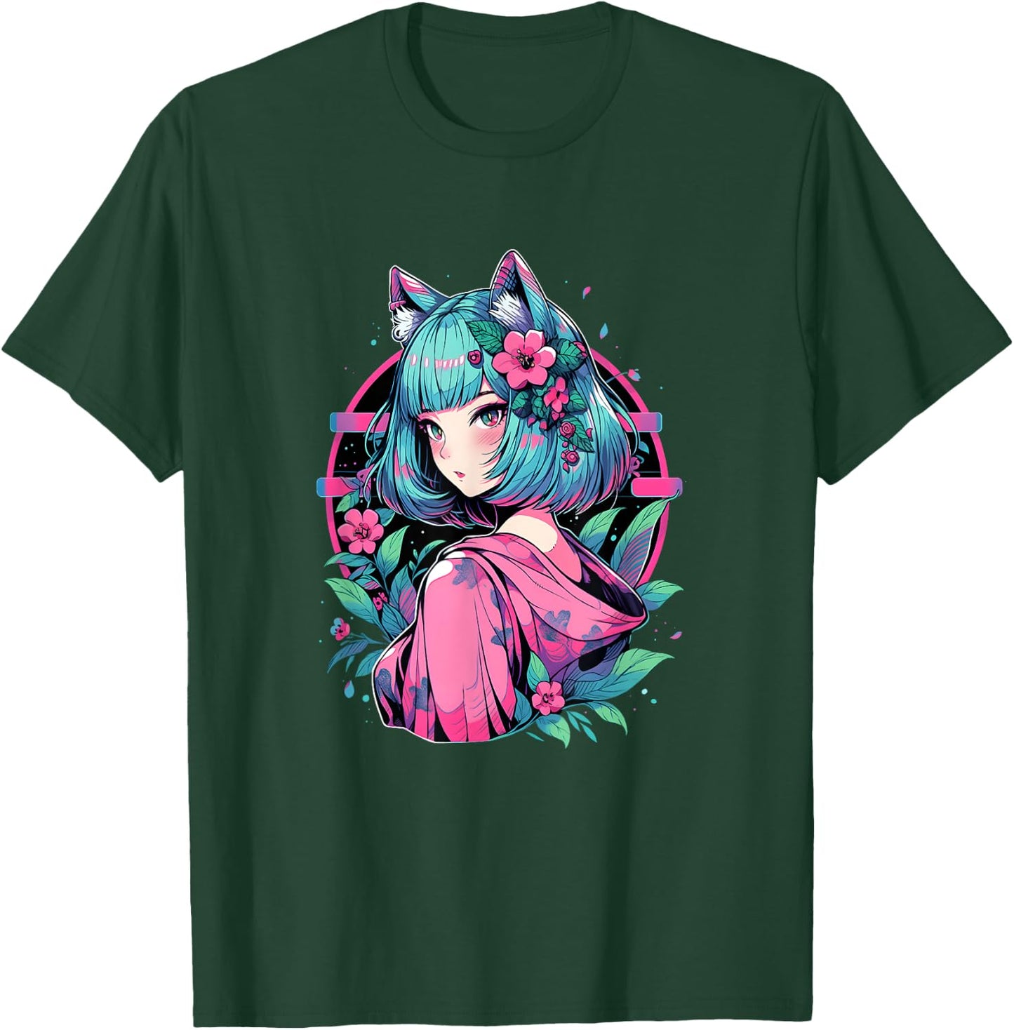 Anime Girl Anime Otaku Japanese Aesthetic T-Shirt - T-Shirt | Forest