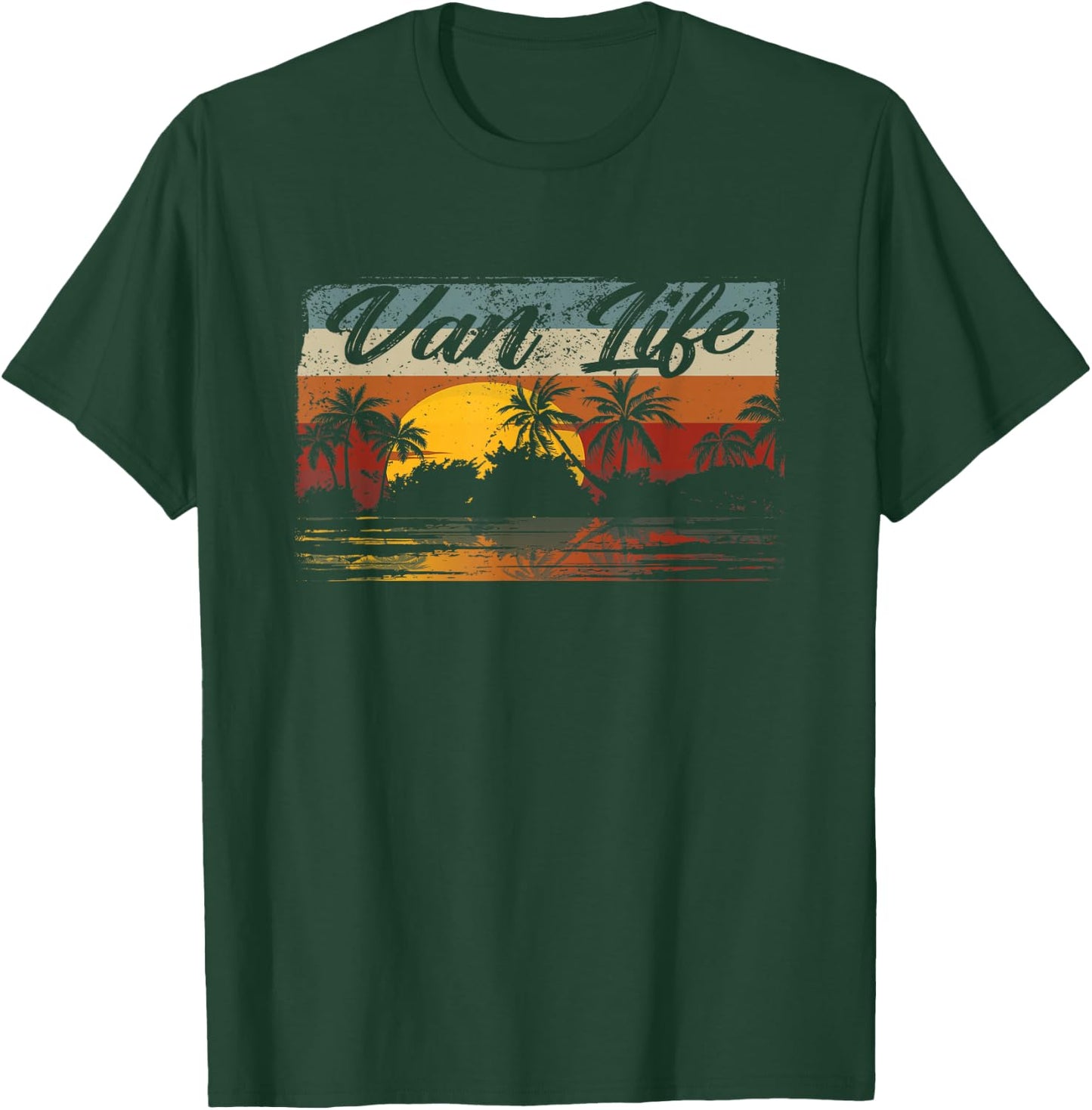 Retro Vintage Van Life is The Real Adventure T-Shirt - T-Shirt | Forest