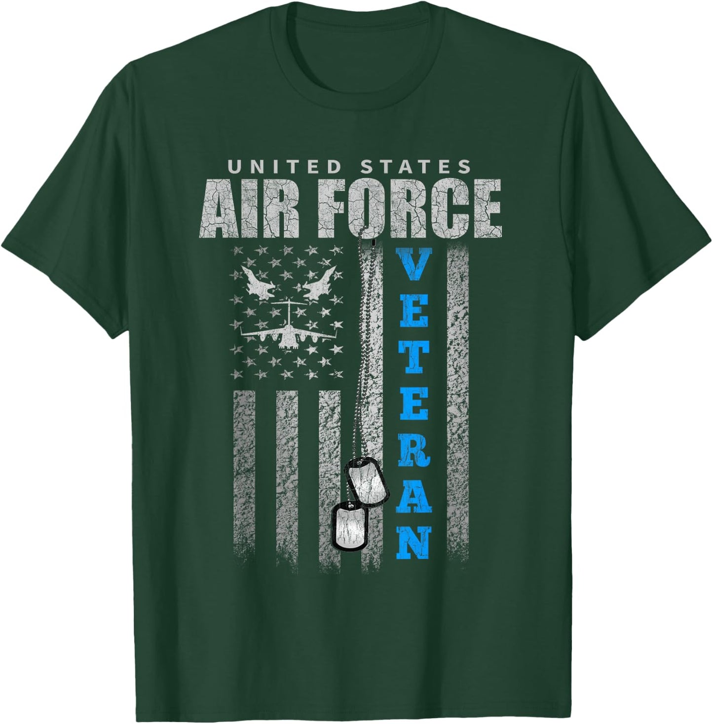 Veteran of The US Air Force USA Flag Veterans T-Shirt - T-Shirt | Forest