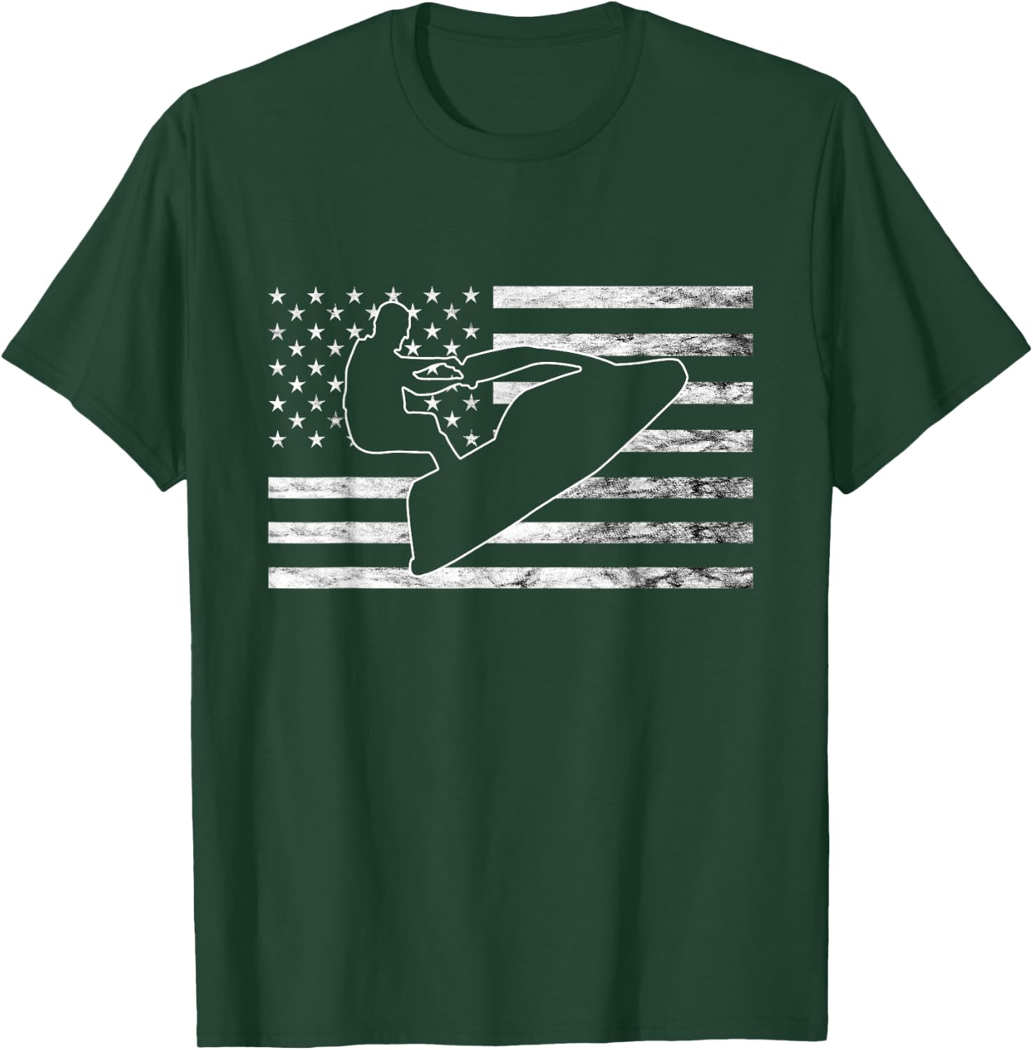 Jetski Watercraft Jet Ski Jet Skier American USA Jet Skiing T-Shirt - T-Shirt | Forest