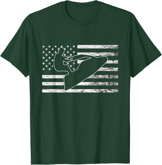 Jetski Watercraft Jet Ski Jet Skier American USA Jet Skiing T-Shirt - T-Shirt | Forest