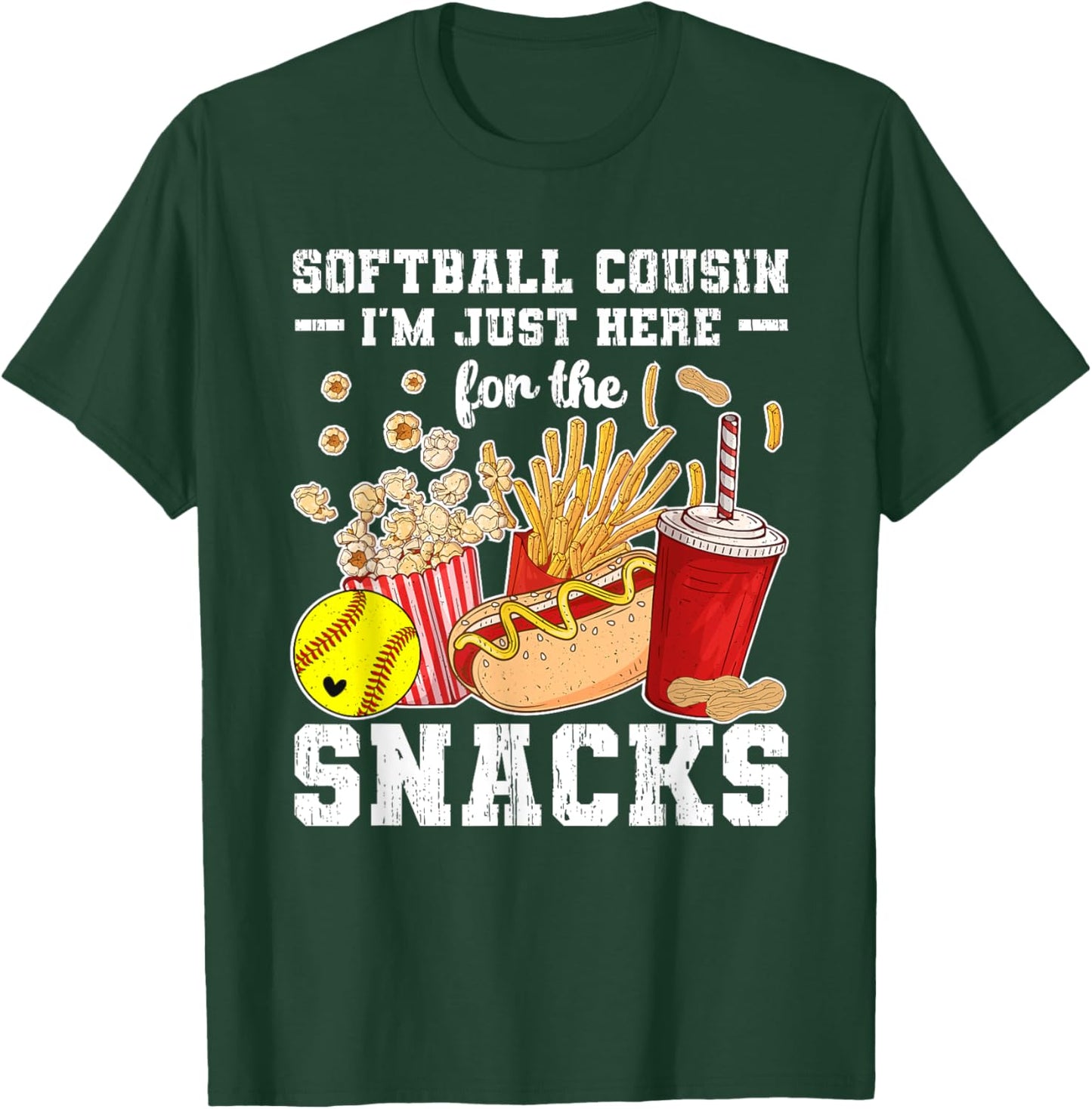 Softball Cousin Funny Cousin Of A Softball Player Cousin T-Shirt - T-Shirt | Forest