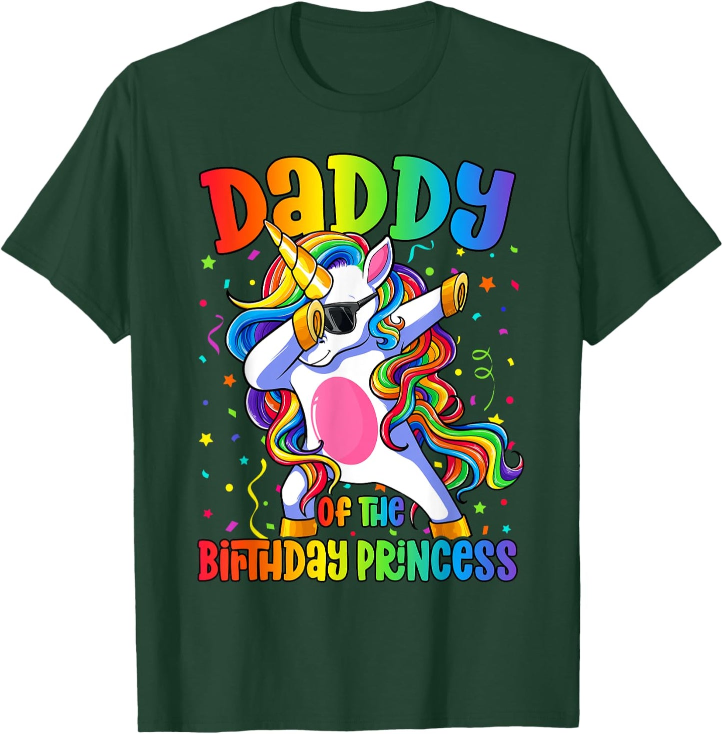 Dad of the Birthday Princess Shirt Men Dab Unicorn Dad T-Shirt - T-Shirt | Forest
