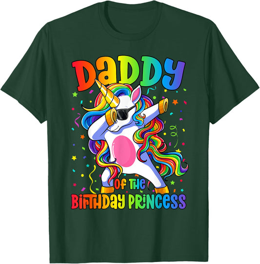 Dad of the Birthday Princess Shirt Men Dab Unicorn Dad T-Shirt - T-Shirt | Forest