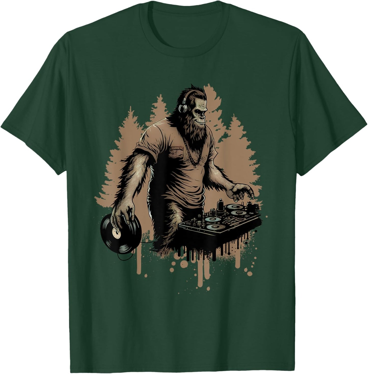 DJ Bigfoot Sasquatch Music lover T-Shirt - T-Shirt | Forest
