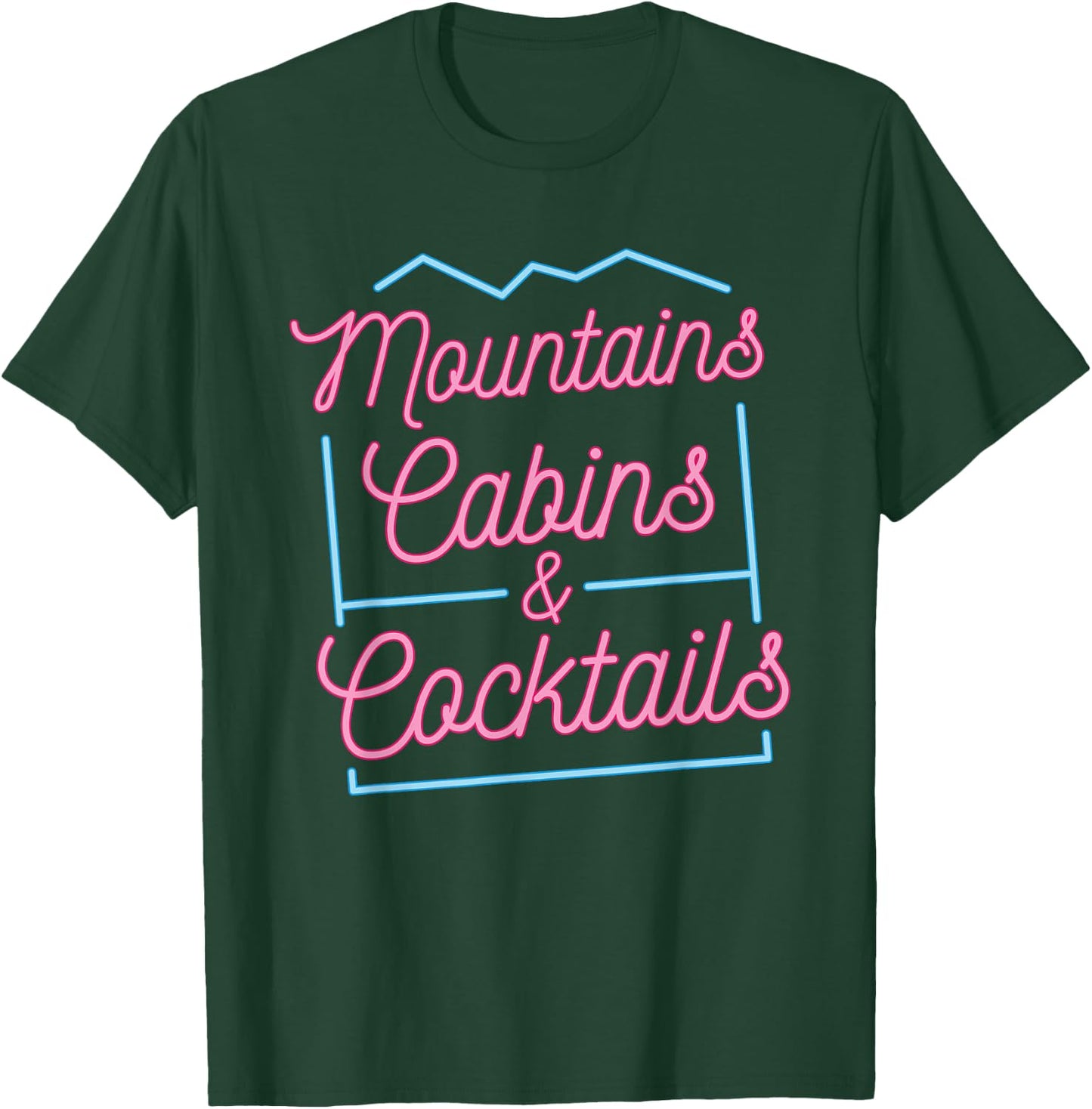 Mountains Cabins Cocktails Ski trip Bachelorette Girls Match T-Shirt - T-Shirt | Forest
