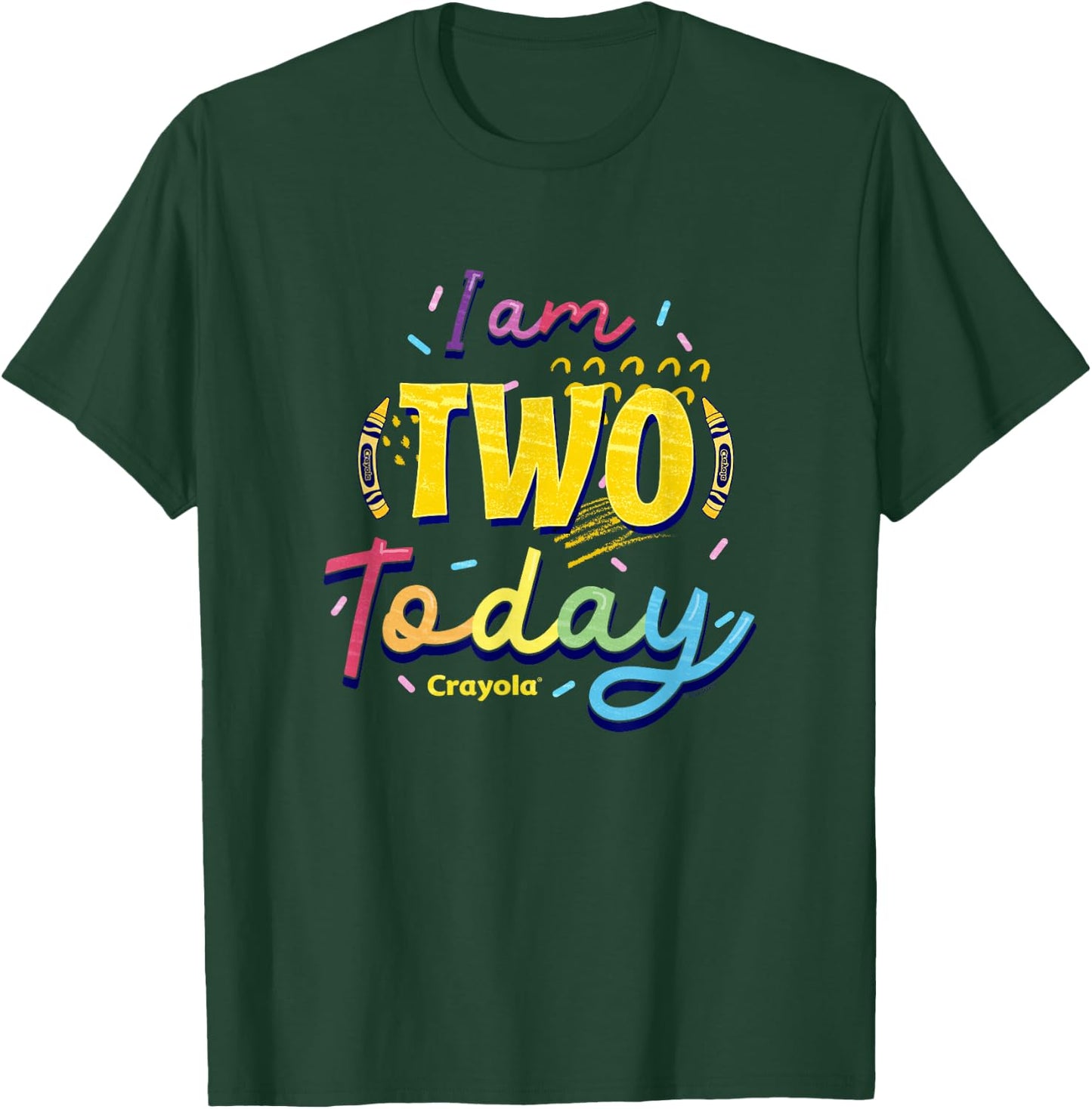 Crayola Birthday I Am Two Today Colorful Celebration Logo T-Shirt - T-Shirt | Forest