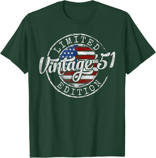 Vintage 1951 74th Birthday Gifts Women 74 Year Old T-Shirt - T-Shirt | Forest