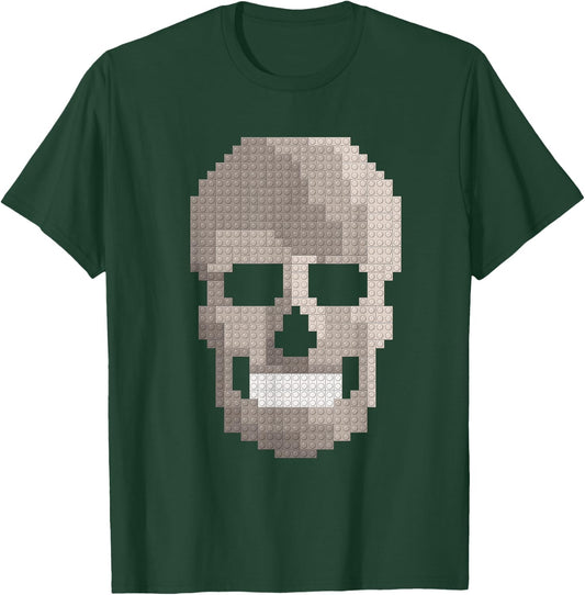 Skull Block Builder Bricks Halloween Skeleton Master Builder T-Shirt - T-Shirt | Forest