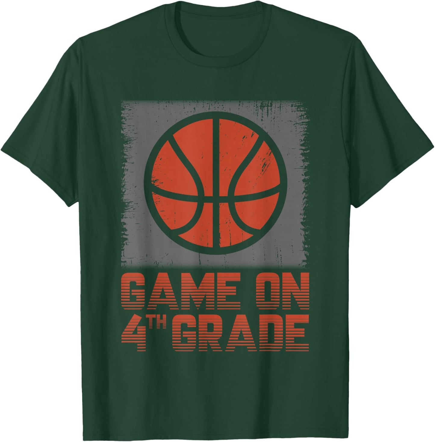 Game On 4th Grade Basketball Back To School Fourth Grade T-Shirt - T-Shirt | Forest