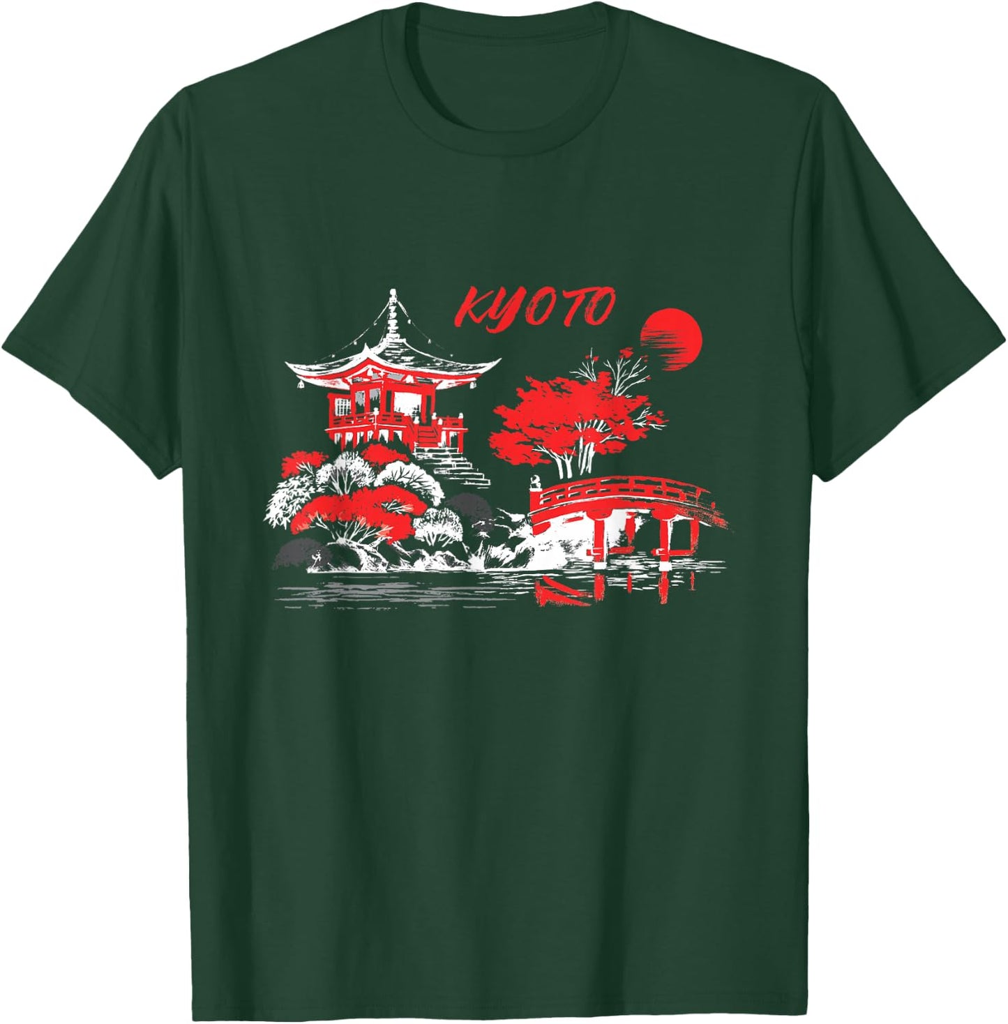 Vintage Kyoto Landscape Japan Autumn Scenery Travel Apparel T-Shirt - T-Shirt | Forest
