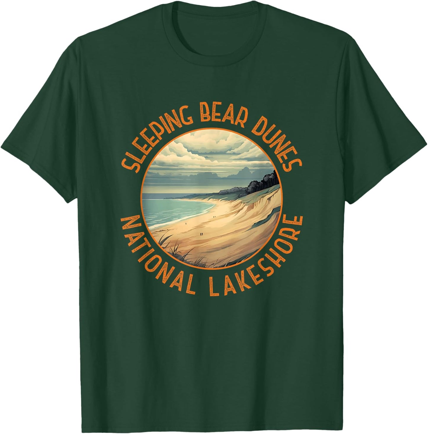 Sleeping Bear Dunes National Lakeshore Distressed Circle T-Shirt - T-Shirt | Forest